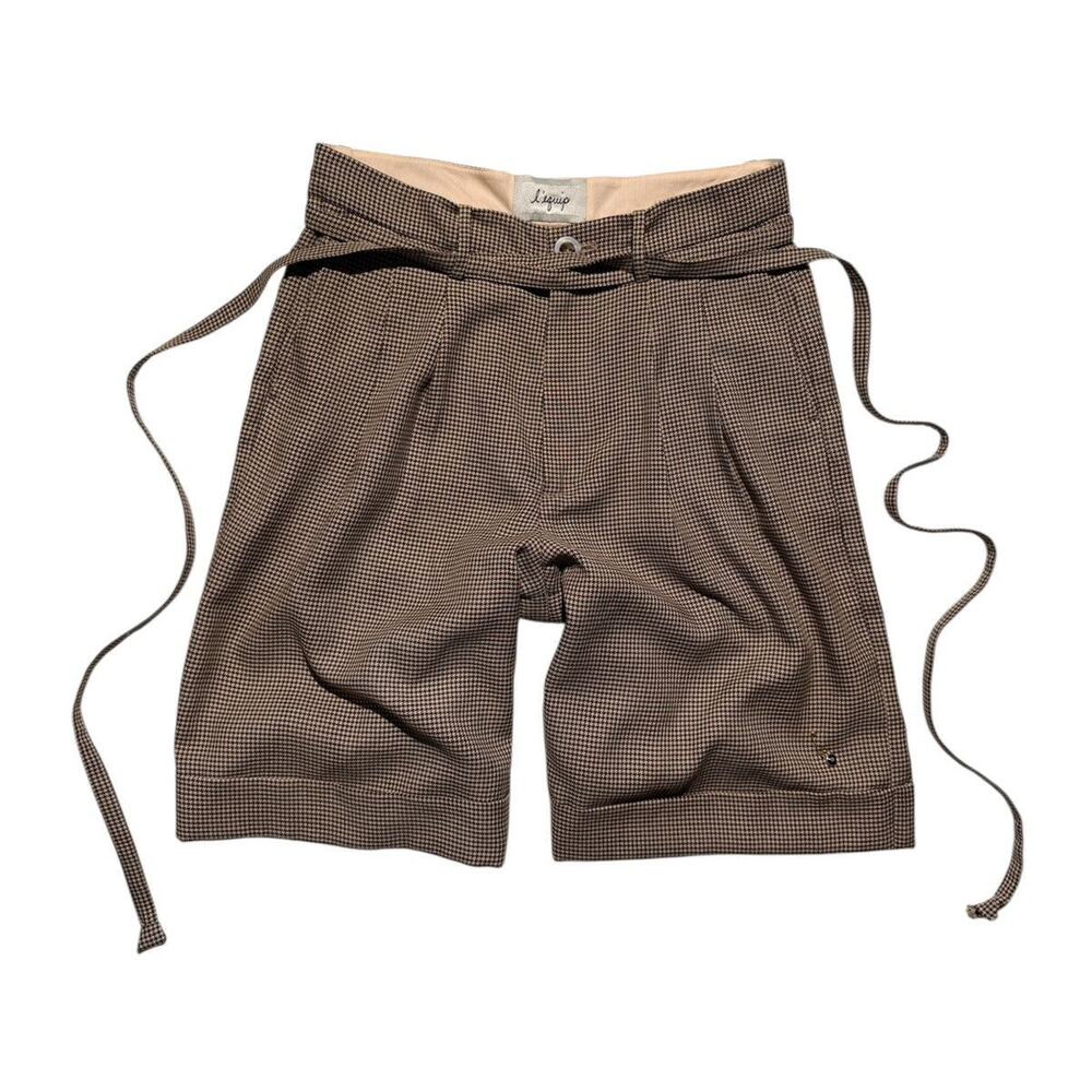 L’equip boyce houndstooth belted wide leg shorts
